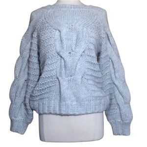 Gap Blue,White and pink Chunky Cable Sweater Size Small